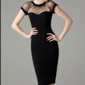 Maggy London Black Illusion Sheath Dress Size 8